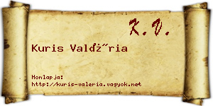 Kuris Valéria névjegykártya